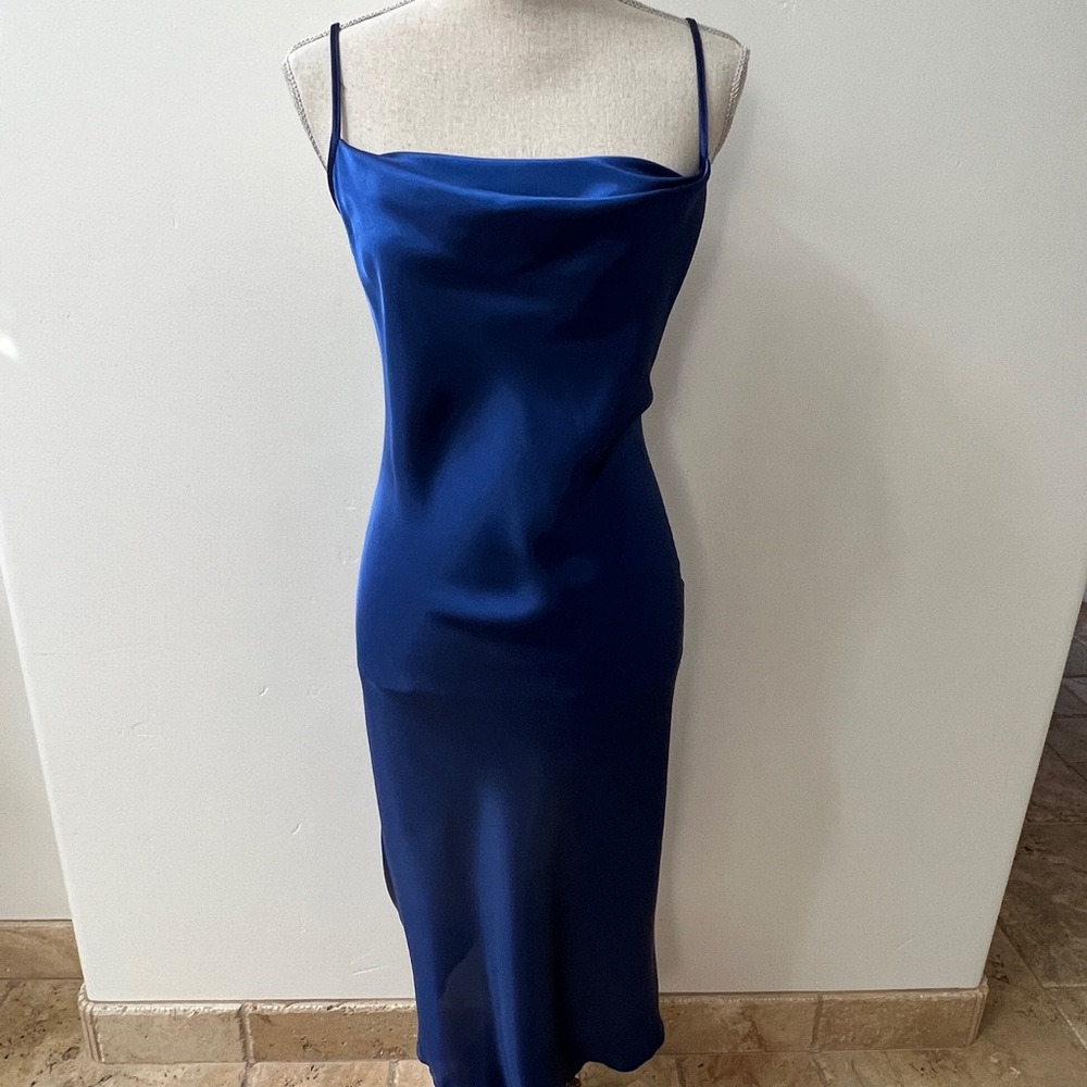 Royal blue BEBE slip dress, small, NWOT